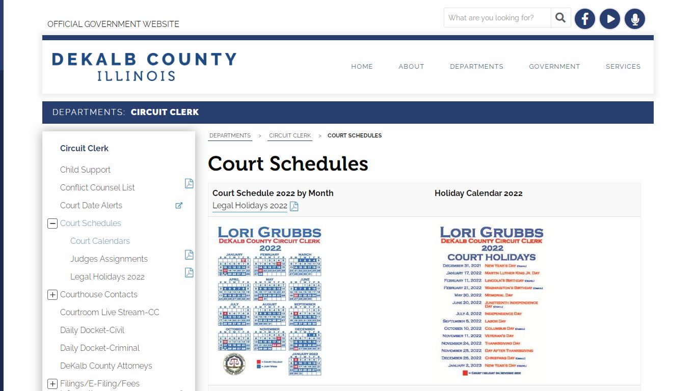 Court Schedules - DeKalb County, Illinois